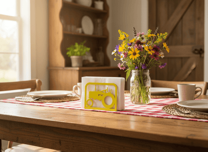 Rusty Rooster Fabrication & Design Physical product Rustic Tractor Napkin Holder – Double-Sided Farmhouse Metal Art (O18)
