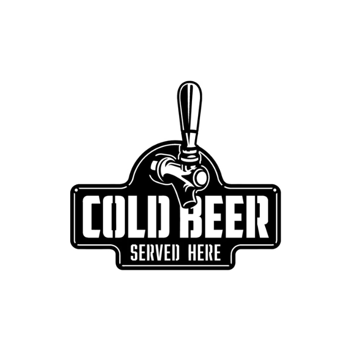 Rusty Rooster Fabrication & Design Physical product Rusty Rooster Metal "Cold Beer Served Here" Sign - Vintage Bar Decor (C86)