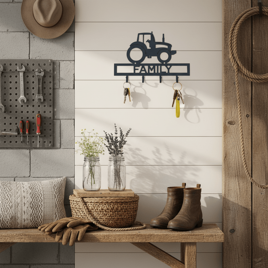 Rusty Rooster Fabrication & Design Physical product Small Tractor Key Holder (G17)