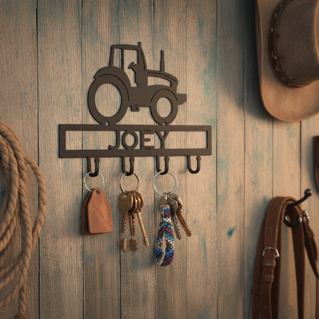 Rusty Rooster Fabrication & Design Physical product Small Tractor Key Holder (G17)