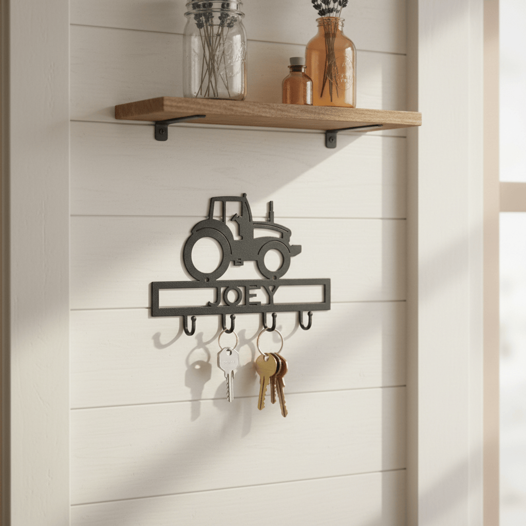 Rusty Rooster Fabrication & Design Physical product Small Tractor Key Holder (G17)