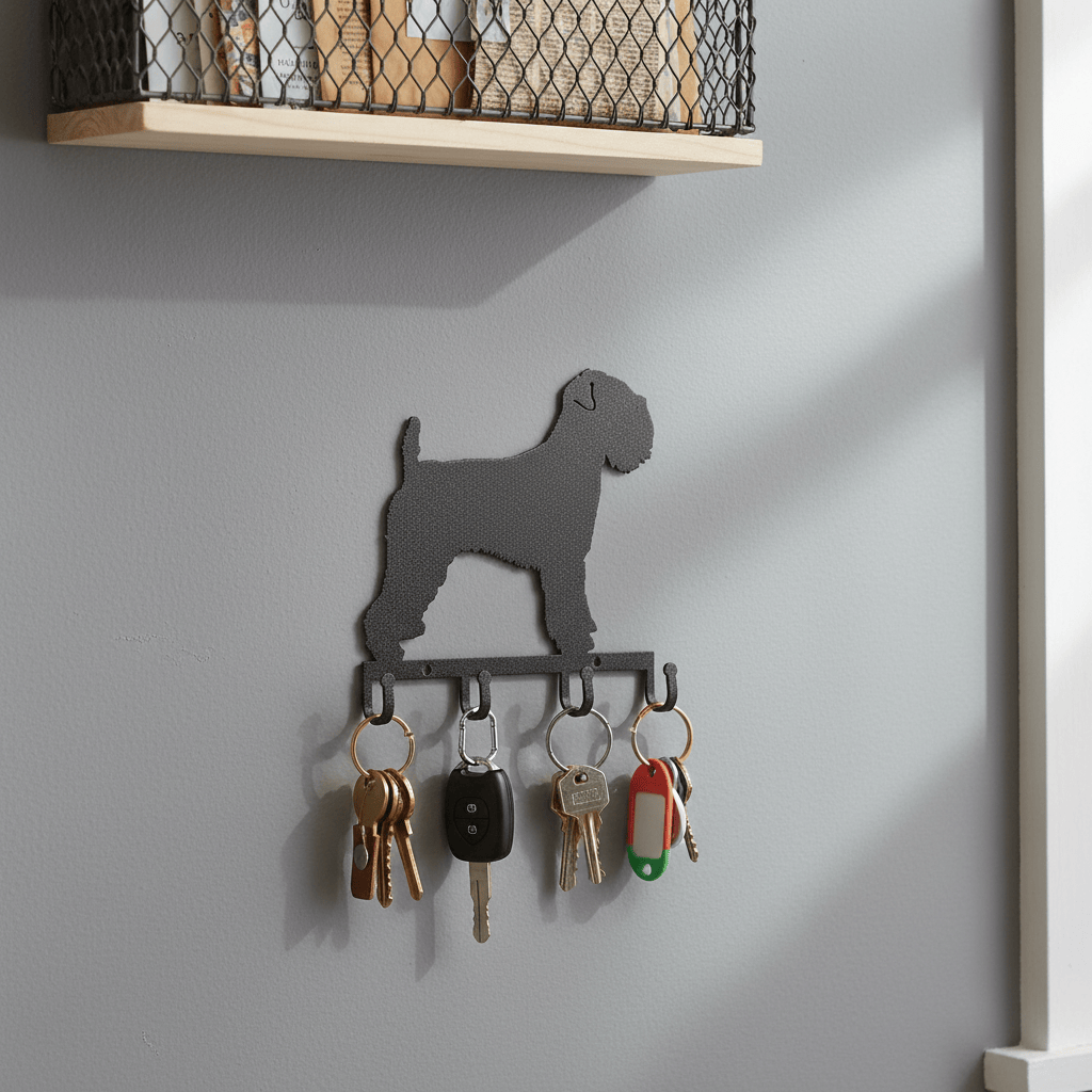 Rusty Rooster Fabrication & Design Physical product "Terrier Treasures: Metal Key Holder - Keep Your Keys in Canine Style!" (B28)