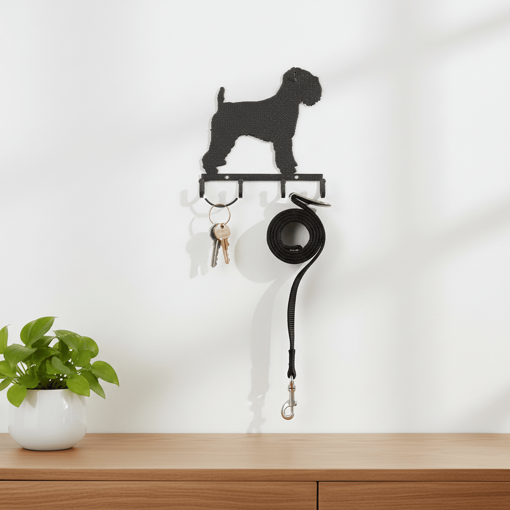 Rusty Rooster Fabrication & Design Physical product "Terrier Treasures: Metal Key Holder - Keep Your Keys in Canine Style!" (B28)