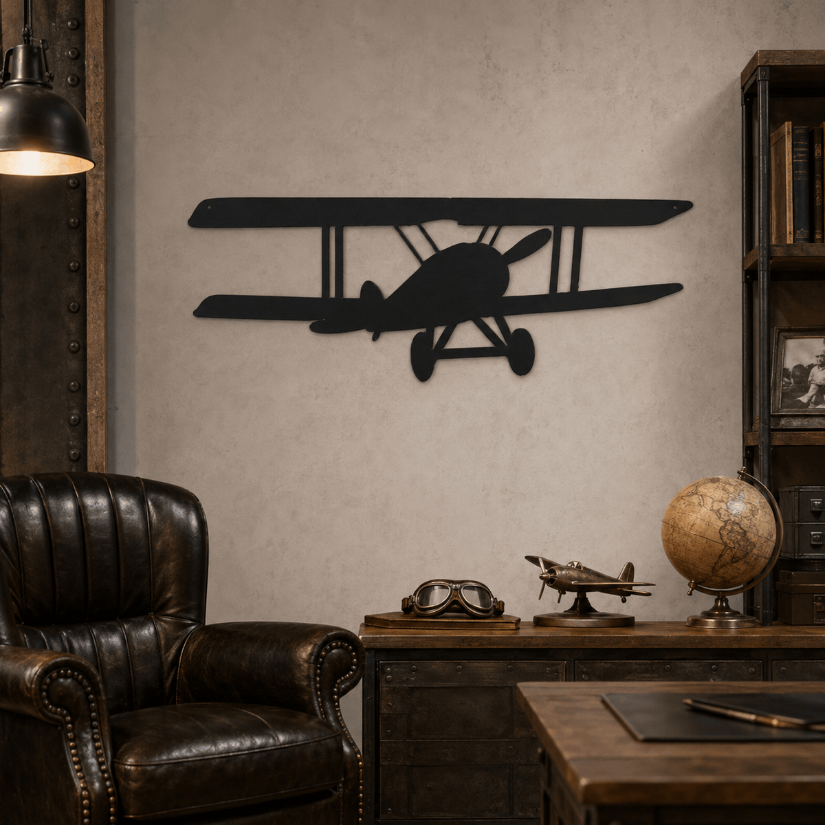 Rusty Rooster Fabrication & Design Physical product Vintage Biplane Metal Wall Art (2A)