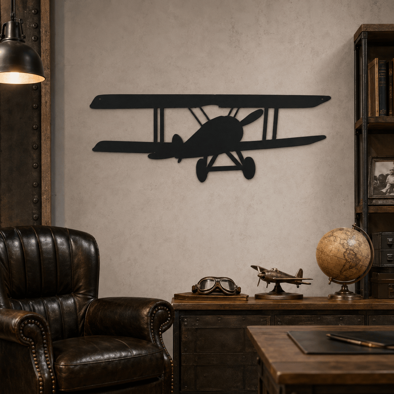 Rusty Rooster Fabrication & Design Physical product Vintage Biplane Metal Wall Art (2A)