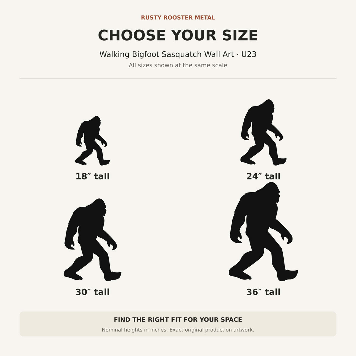 Rusty Rooster Fabrication & Design Physical product Walking Bigfoot Sasquatch Metal Wall Art (U23)