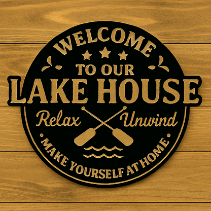 Rusty Rooster Fabrication & Design Physical product "Welcome to Our Lake House" Metal Sign (C89)