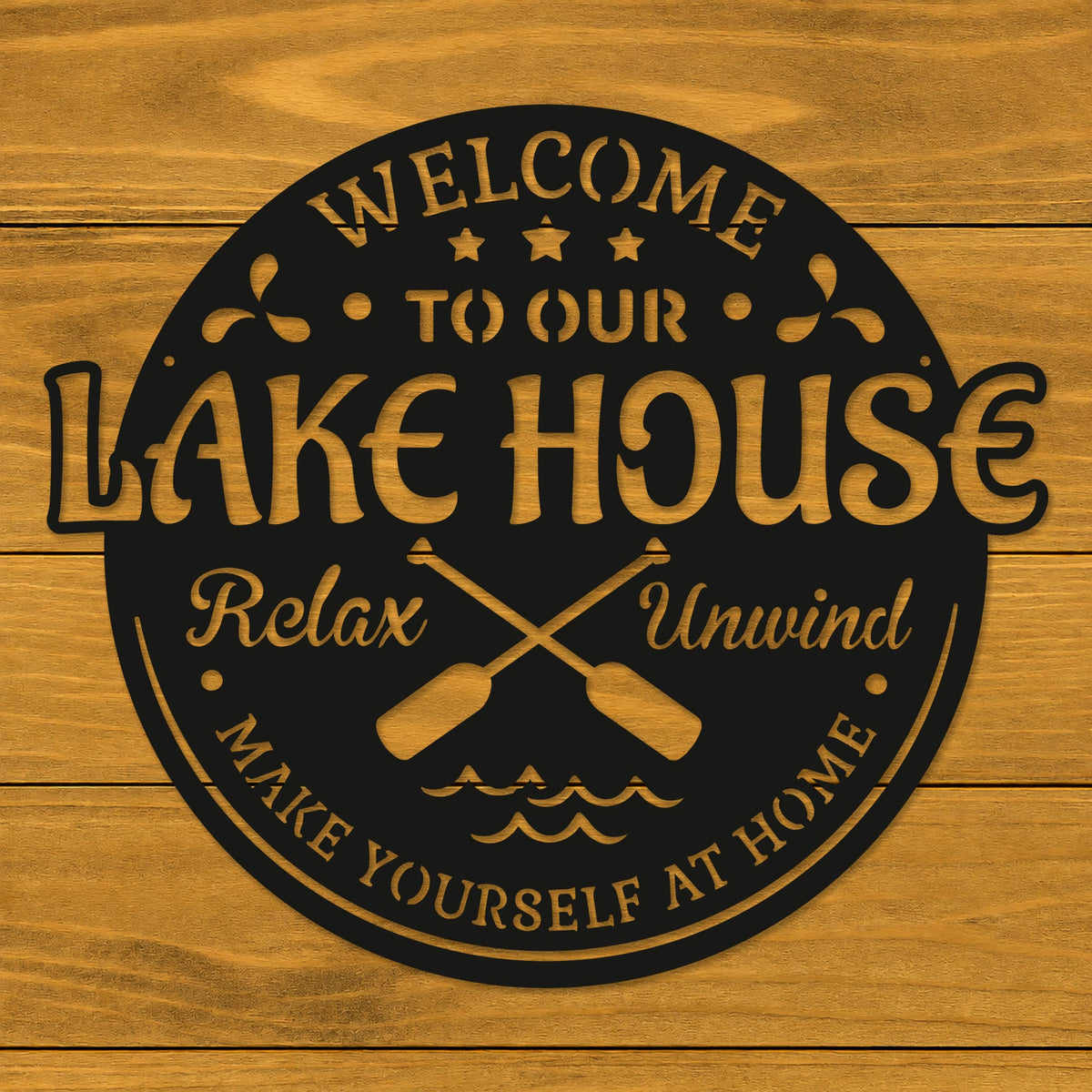 Rusty Rooster Fabrication & Design Physical product Welcome to Our Lake House Metal Sign (C89)