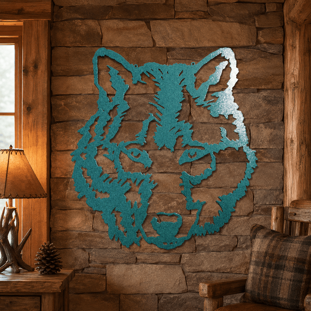 Rusty Rooster Fabrication & Design Physical product Wolf Metal Wall Art – Wildlife Decor (E8)