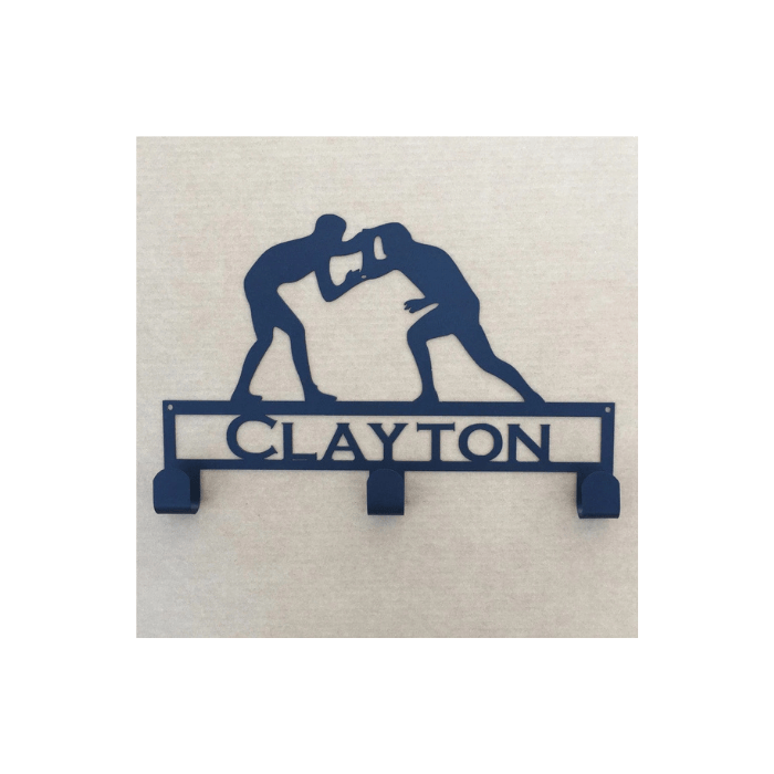 Rusty Rooster Fabrication & Design Physical product Wrestler Coat Rack with Personalized Text Field (N28)
