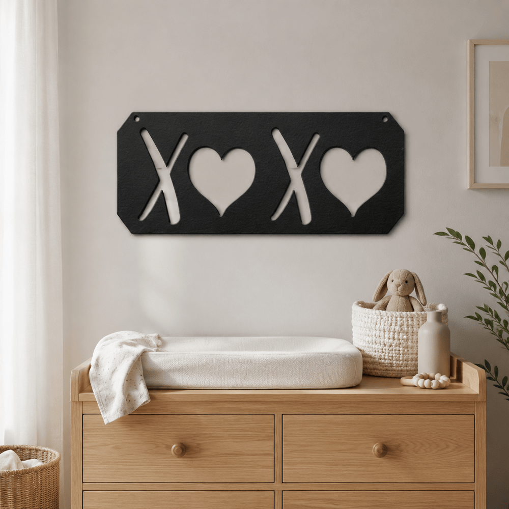 Rusty Rooster Fabrication & Design Physical product XOXO Metal Wall Art Sign – Love & Home Decor (G37)