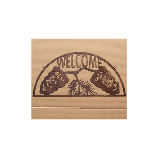 Rusty Rooster Fabrication & Design Pine Cone Welcome Sign (W8)