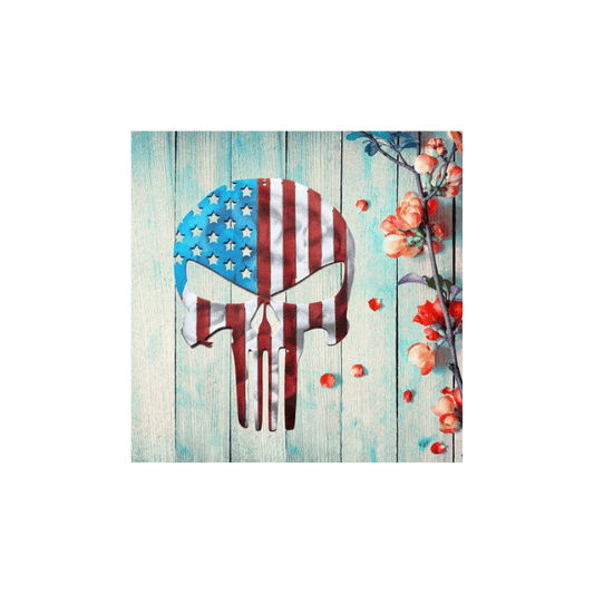 Rusty Rooster Fabrication & Design Punisher Skull Flag Metal Wall Art (E33)