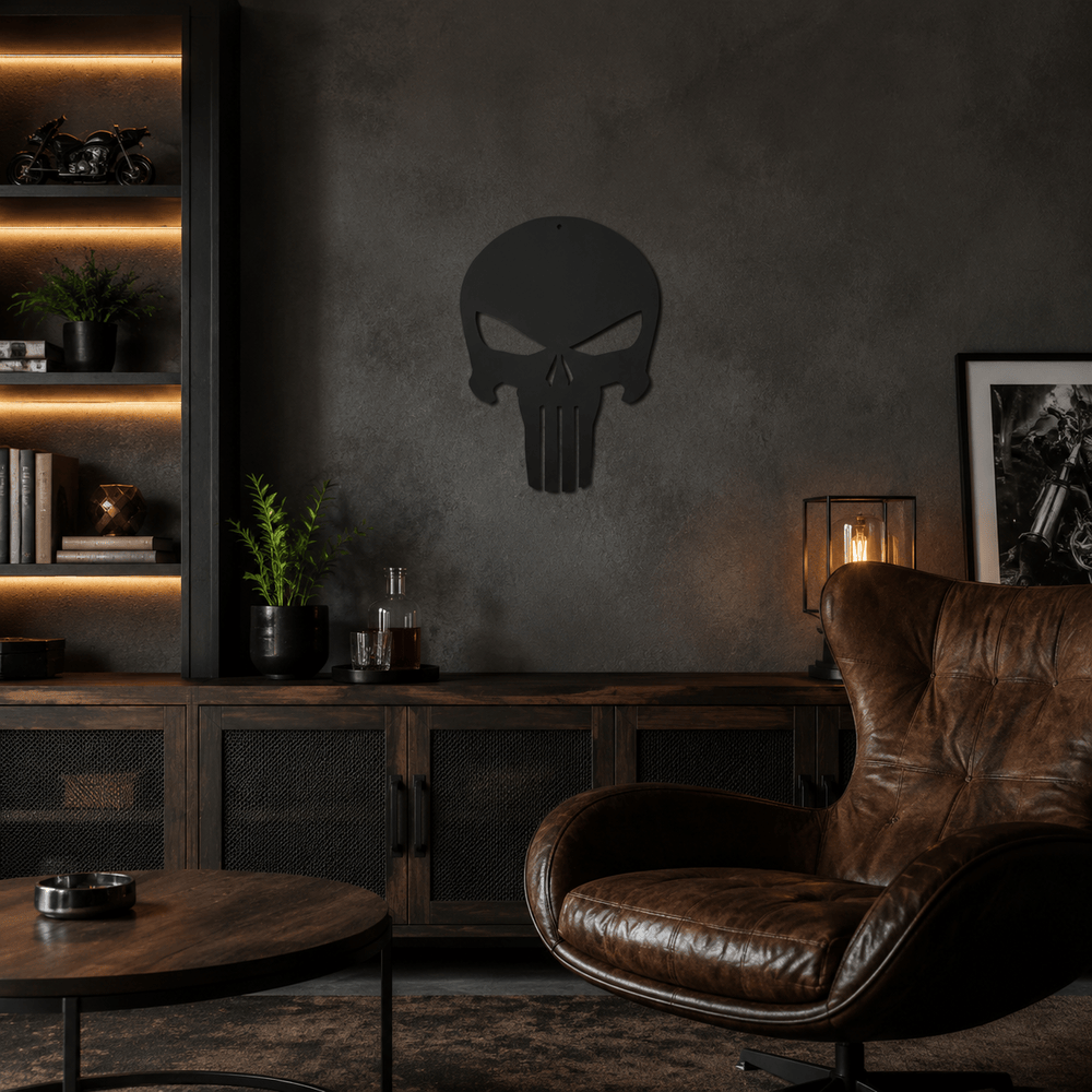 Rusty Rooster Fabrication & Design Punisher Skull Metal Wall Art (P)