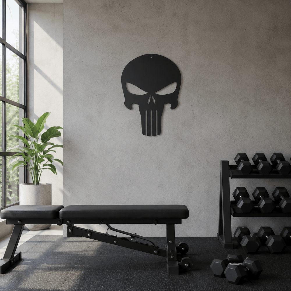 Rusty Rooster Fabrication & Design Punisher Skull Metal Wall Art (P)