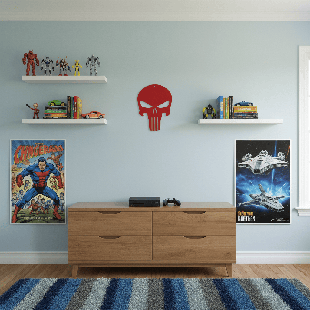 Rusty Rooster Fabrication & Design Punisher Skull Wall Art (P)