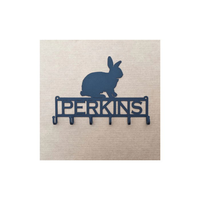 Rusty Rooster Fabrication & Design Rabbit Key Holder with Personalized Text Field (N29)