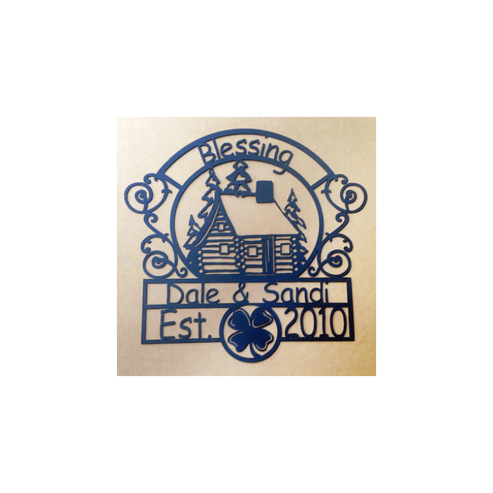 Rusty Rooster Fabrication & Design Ranch Sign with Personalized Text Field Log Home Design (R8)