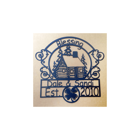 Rusty Rooster Fabrication & Design Ranch Sign with Personalized Text Field Log Home Design (R8)