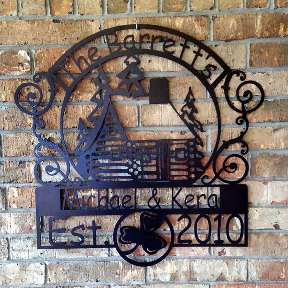 Log Valley Ranch Sign Ranch Sign with Personalized Text Field Log Home Design (R8)