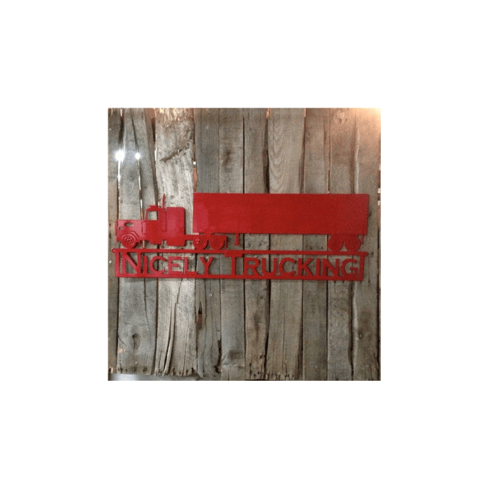 Rusty Rooster Fabrication & Design Semi Truck and Trailer with custom text (G18)