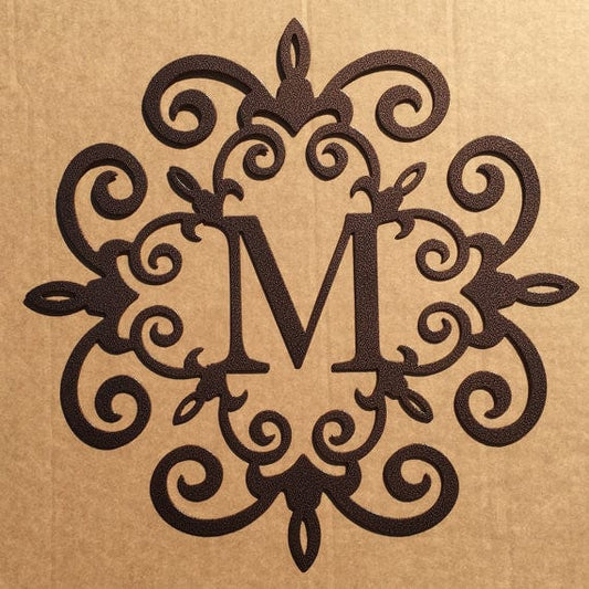 Monogram With Vintage Border- Personalized Metal Monogram