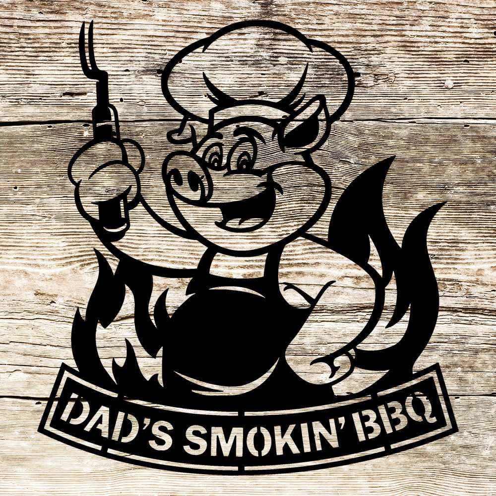 Rusty Rooster Fabrication & Design Smokey The BBQ Pig with Personalized Text (E50)
