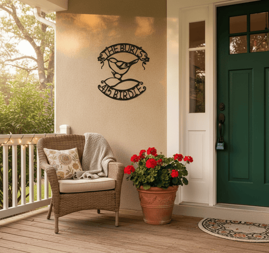 Rusty Rooster Fabrication & Design Songbird with Personalized Text Fields (F22)