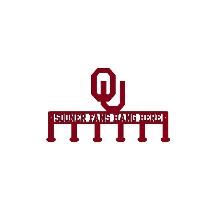 Rusty Rooster Fabrication & Design Sooner Fans Hang Here Coat/Hat Rack (B42)