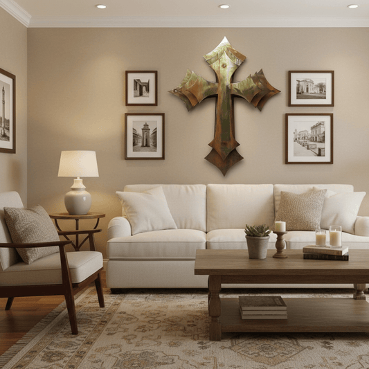 Rusty Rooster Fabrication & Design Stacked Crosses Wall Art (V8)