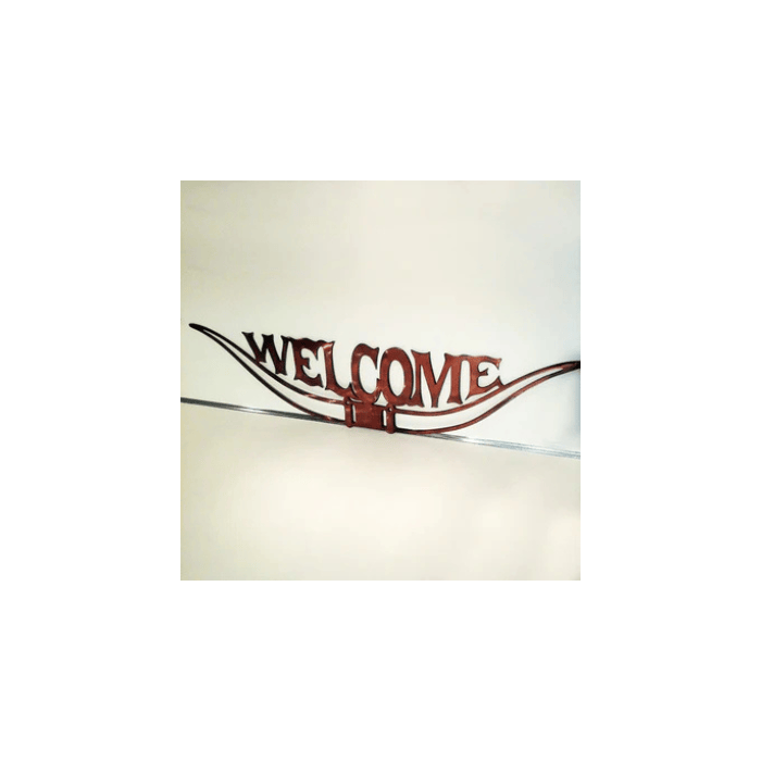 Rusty Rooster Fabrication & Design Texas Longhorn Welcome Sign (C12)