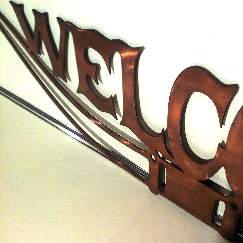 Rusty Rooster Fabrication & Design Texas Longhorn Welcome Sign (C12)