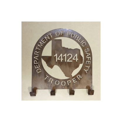 Rusty Rooster Fabrication & Design Texas State Trooper Coat & Hat Rack (Q21)