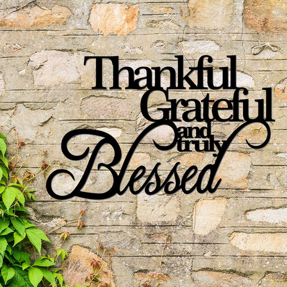 Rusty Rooster Fabrication & Design Thankful Grateful & Blessed Metal Wall Art (E48)
