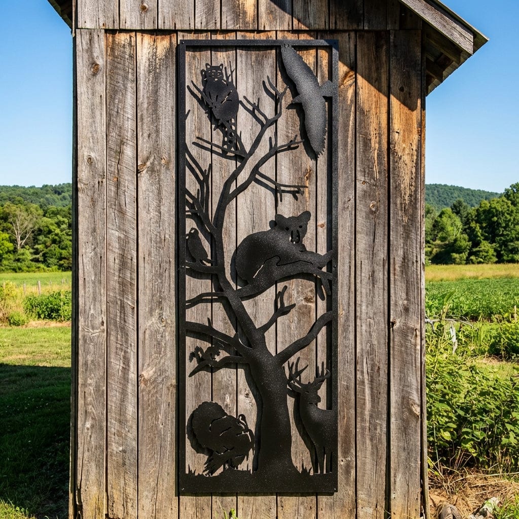 Rusty Rooster Fabrication & Design Tree Full Of Animals Metal Wall Art (R6)
