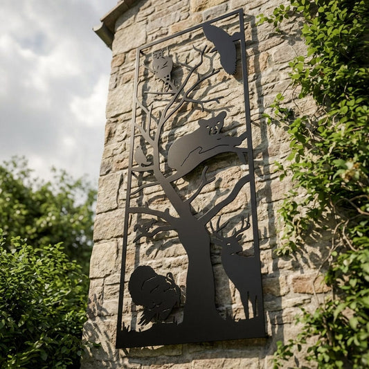 Rusty Rooster Fabrication & Design Tree Full Of Animals Metal Wall Art (R6)