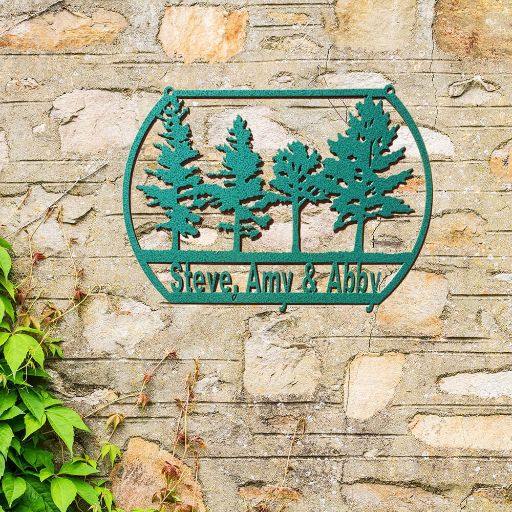 Rusty Rooster Fabrication & Design Trees with personalized text (J17)