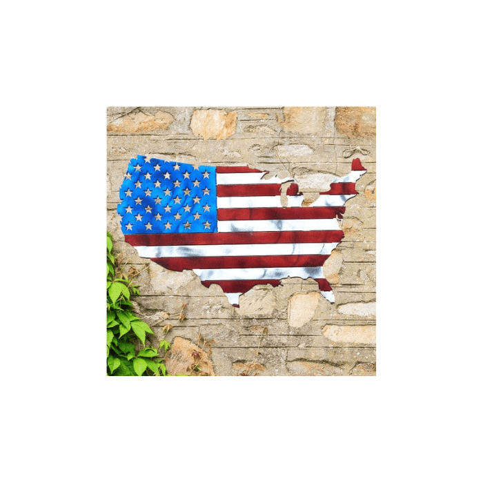 Rusty Rooster Fabrication & Design USA Map Flag (E34)