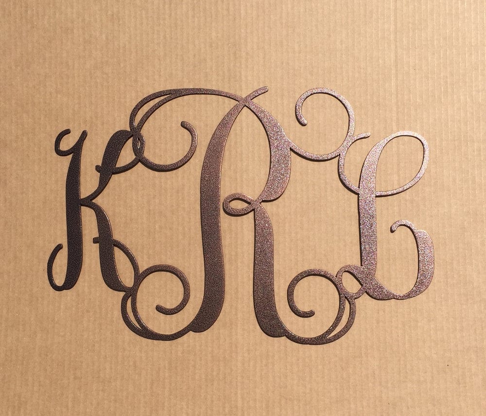 Rusty Rooster Fabrication & Design Vine Monogram with Three Initials (L29)