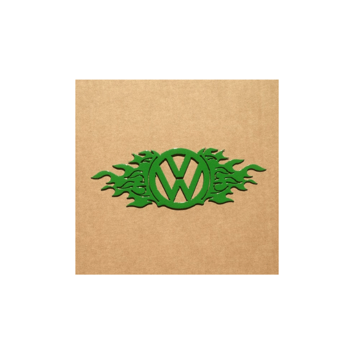 Rusty Rooster Fabrication & Design VW Emblem with Flames Medal Wall Art (P17)
