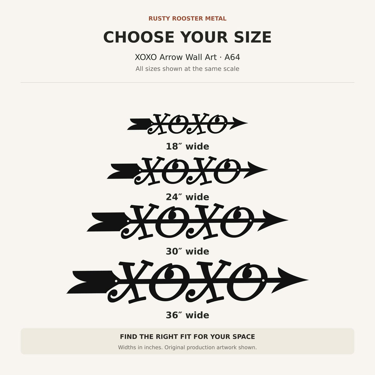 Rusty Rooster Fabrication & Design Wall Decor XOXO Rustic Arrow Metal Wall Art (A64)
