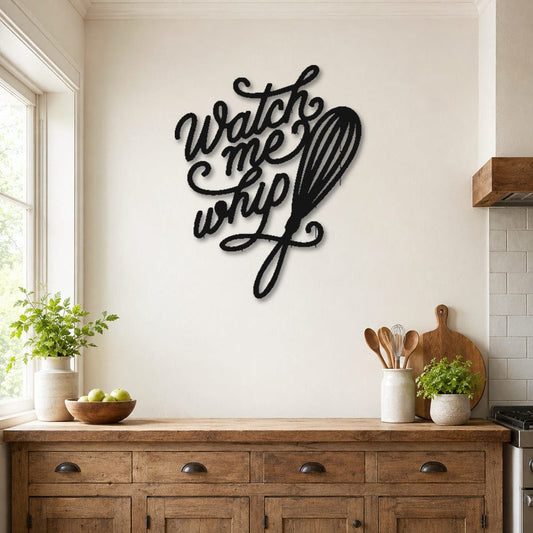 Rusty Rooster Fabrication & Design Watch Me Whip Metal Kitchen Wall Art (Z64)