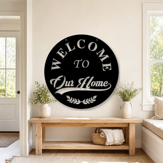 Rusty Rooster Fabrication & Design Welcome Home Metal Wall Sign (F48)
