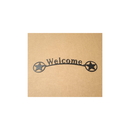 Rusty Rooster Fabrication & Design Welcome Sign with Texas Stars (X17)