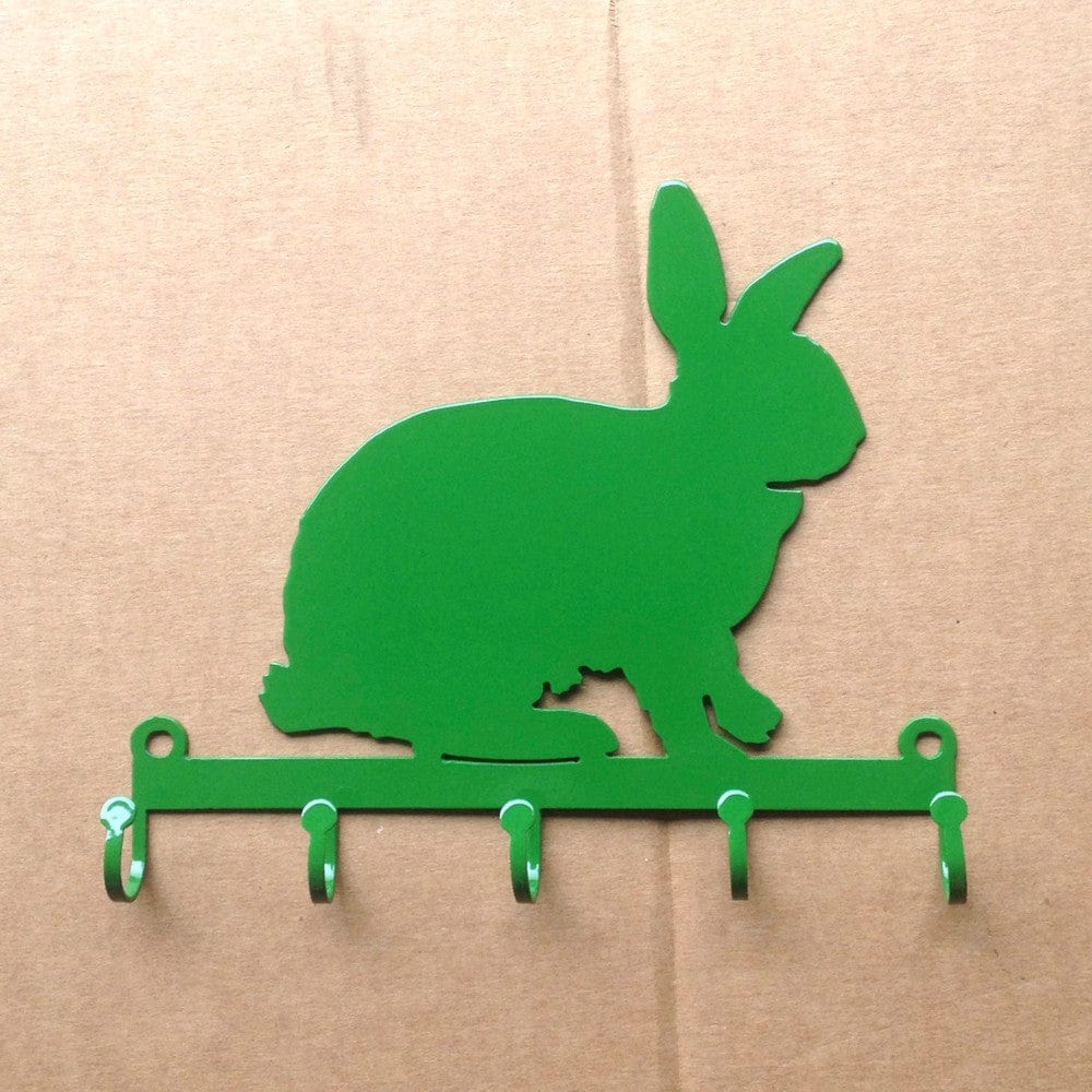 Whimsical Delight: Rabbit Key Holder with 5 Hooks - Rusty Rooster Metal