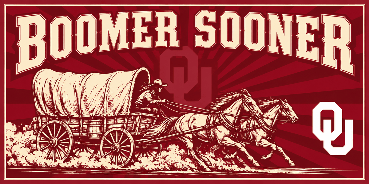 Rusty Rooster Metal Oklahoma Sooners Full Sublimation Steel Car Tag – Choose Tag 1–7