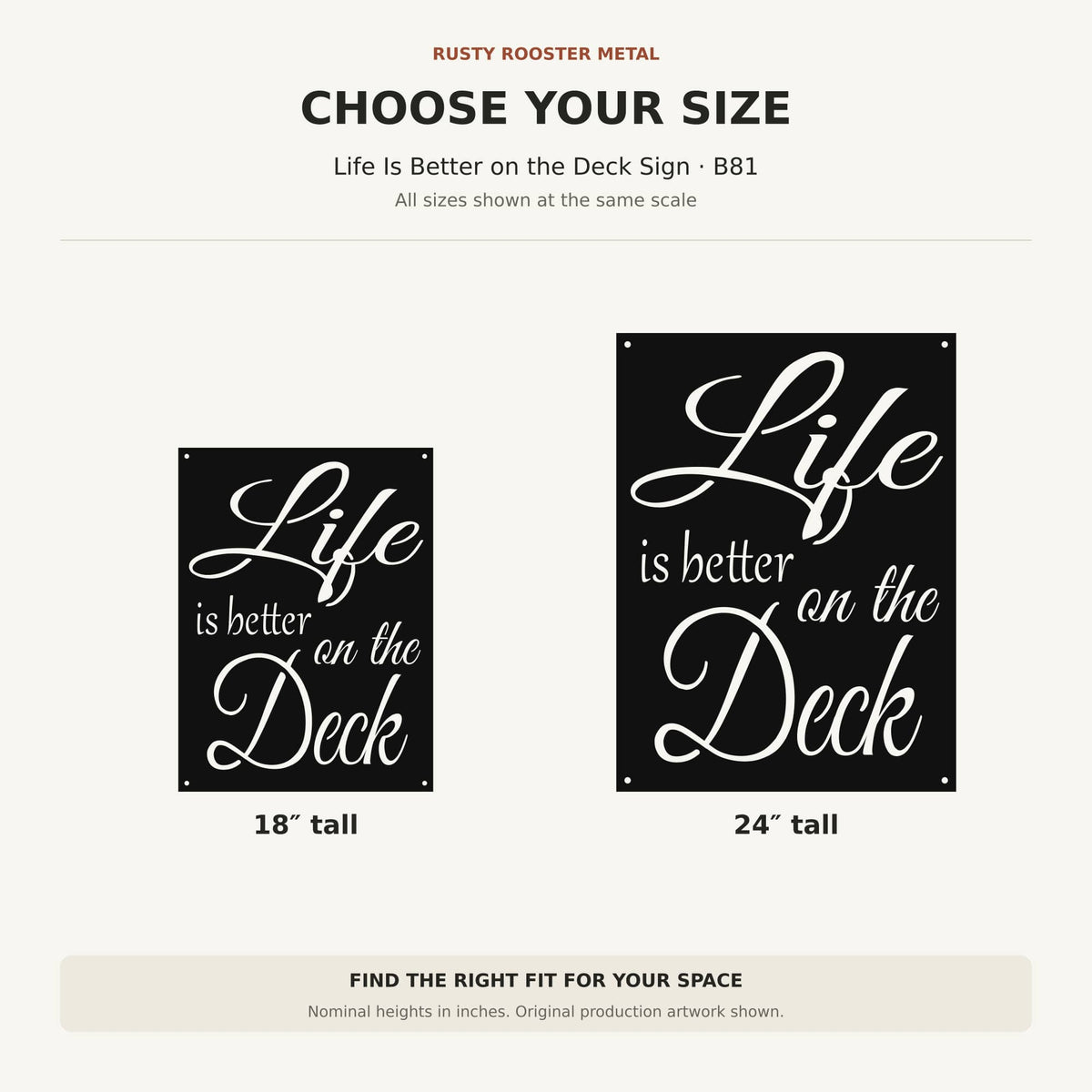rustyroostermetal metal Sign Life Is Better on the Deck Metal Sign (B81)