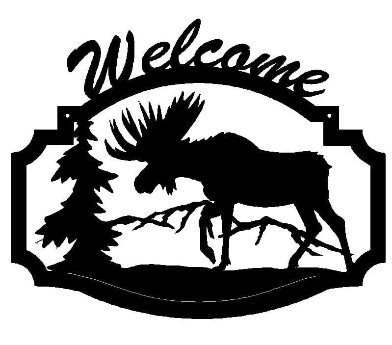 rustyroostermetal Moose Welcome Sign (B33)