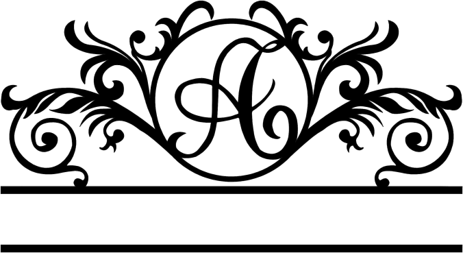 rustyroostermetal Physical product No Color Elegant Monogram in a Circle with Established Date  (D41)