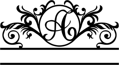 rustyroostermetal Physical product No Color Elegant Monogram in a Circle with Established Date  (D41)